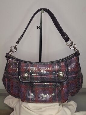 Coach Poppy Sequin Tartan Groovy Crossbody Bag